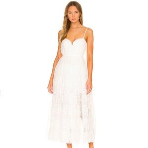 NEW SAU LEE REVOLVE WHITE LACE MAXI DRESS